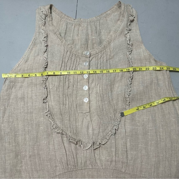 Magnolia Pearl Cottage Farm Dress in Heavy Linen -Oatmeal - Picture 14 of 15